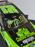 Joey Gase 2021 AUTOGRAPHED Page Construction 1:24 Nascar Diecast